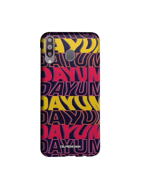 

CelfieDesign Navy-Yellow & Pink Dayum Pattern Samsung Galaxy M30 Back Cover, Navy blue
