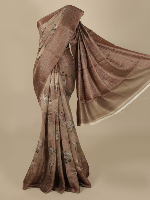 

Pothys Brown Checked Saree