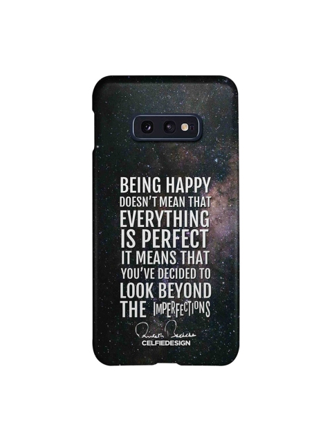 

CelfieDesign Black & White Typography Being Happy AB Quotes Samsung Galaxy S10E Back Cover