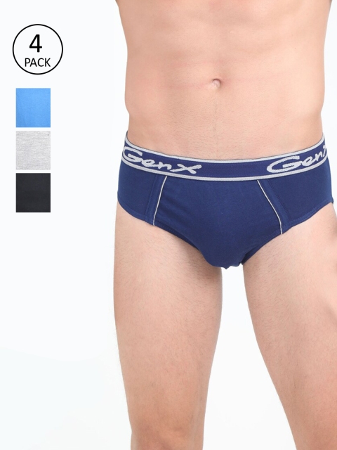 

Genx Men Pack of 4 Solid Assorted Briefs GENX_GUSTO_OE_4PC