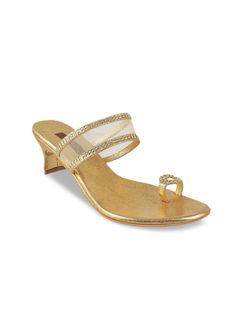 

Metro Women Gold-Toned Embellished Sandals