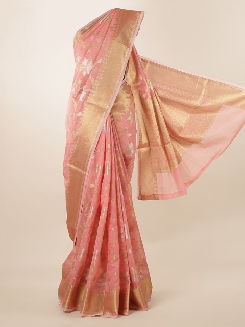 

Pothys Peach-Coloured Woven Design Saree