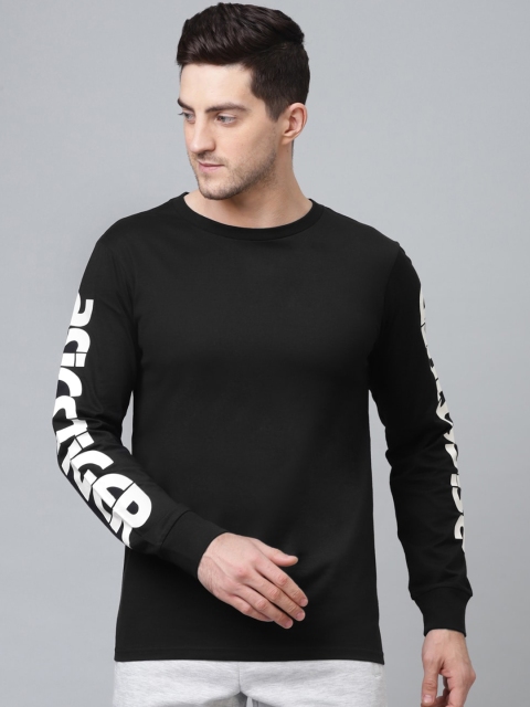 

ASICS Men Black Solid Round Neck T-shirt