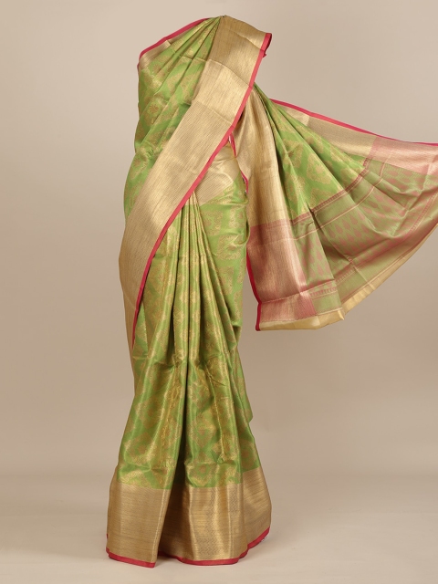 

Pothys Green & Pink Tissue Woven Design Saree