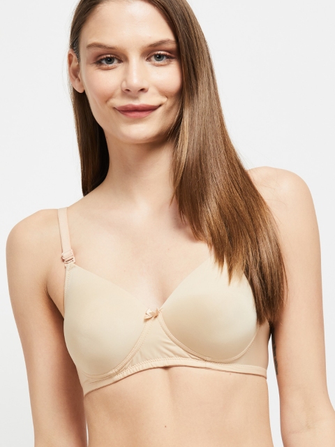 

max Beige Solid Lightly Padded Non-Wired T-Shirt Bra SU20PDNW02SKIN