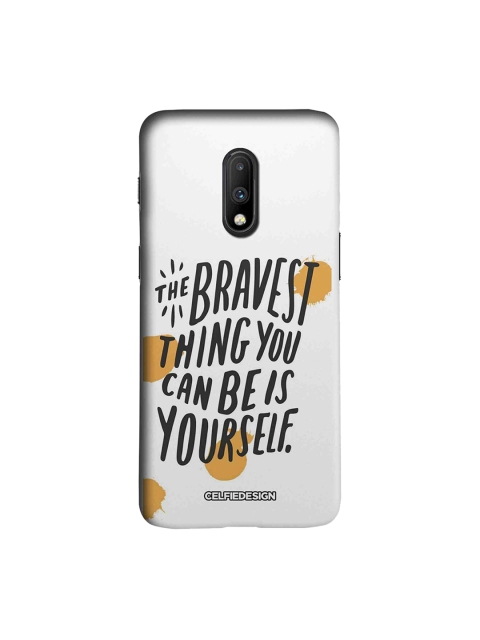 

CelfieDesign White & Black Being Yourself Signature Quirky Sustainable OnePlus 7 Back Cover