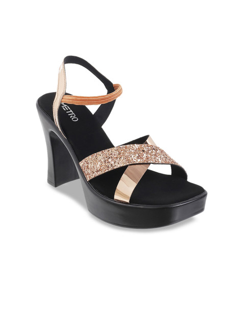 

Metro Women Rose Gold Embellished Block Heels