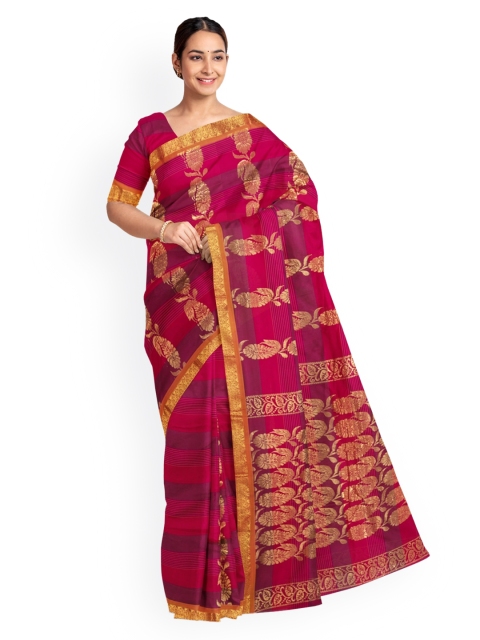 

KLM Fashion Mall Pink Woven Design Saree