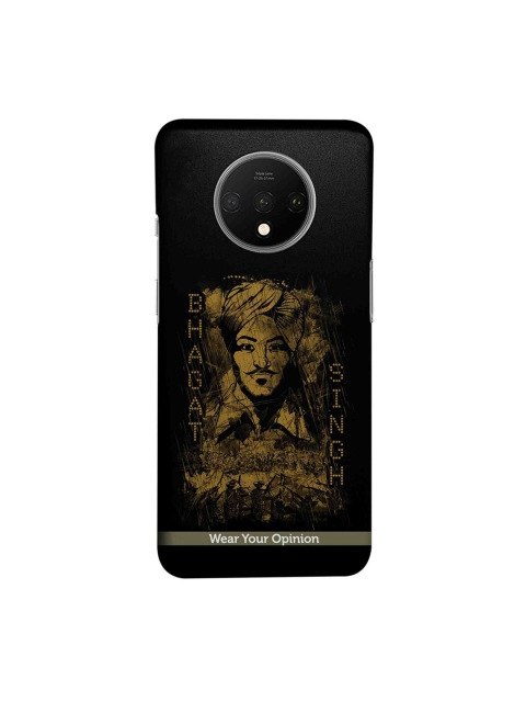 CelfieDesign Black & Brown Bhagat Singh Printed OnePlus 7T Back Case