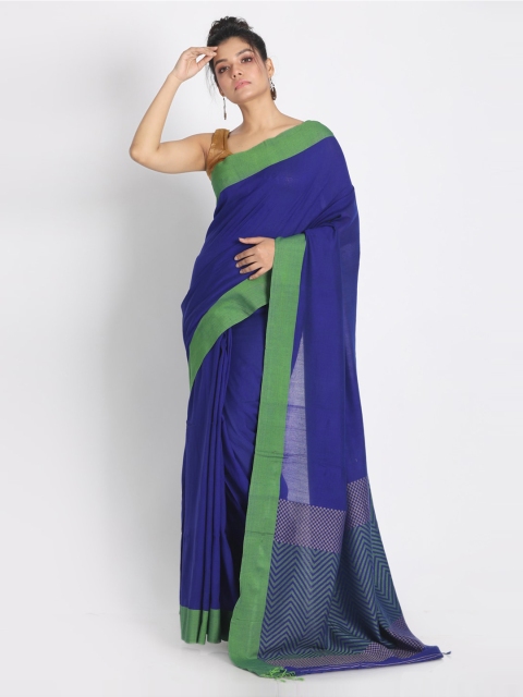 

Aryavart Blue Solid Pure Cotton Saree