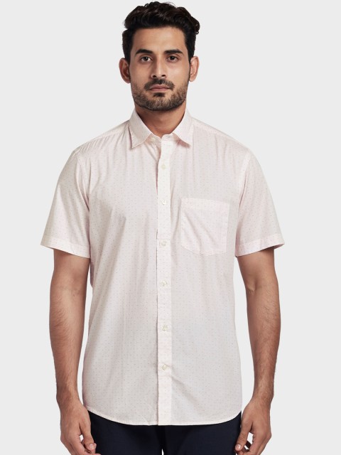 

ColorPlus Men Pink Tailored Fit Printed Casual Shirt