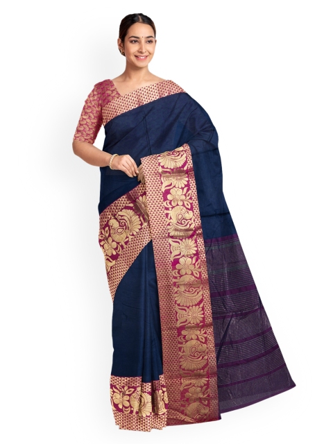 

KLM Fashion Mall Blue Solid Saree