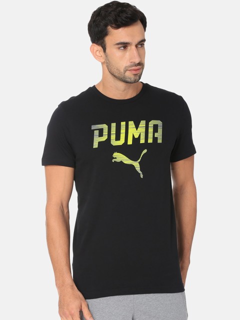 

Puma Men Black Printed Round Neck T-shirt