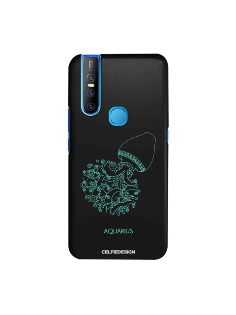 

CelfieDesign Unisex Black Aquarius Zodiac Sustainable Vivo V15 Back Case