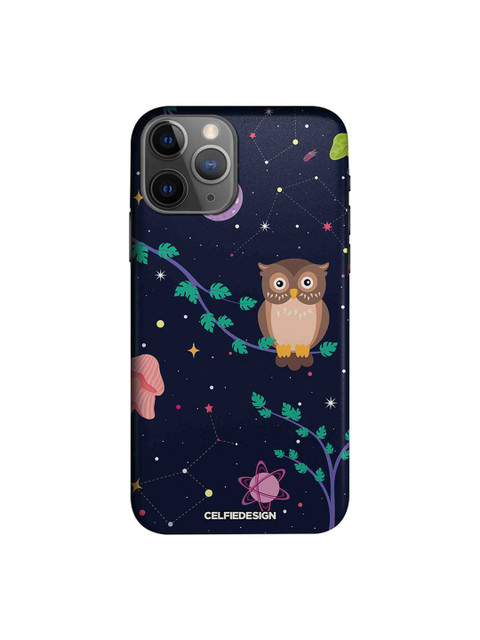 

CelfieDesign Navy Blue & Brown Space Owl Quirky Sustainable Apple iPhone 11 Pro Max Mobile Back Cover