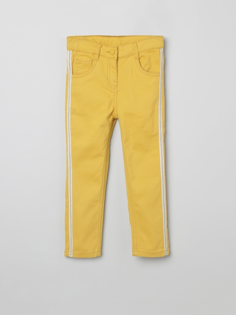 

max Girls Yellow Regular Fit Solid Regular Trousers