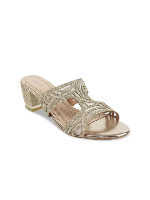 

Metro Women Gold-Toned Embellished Heels