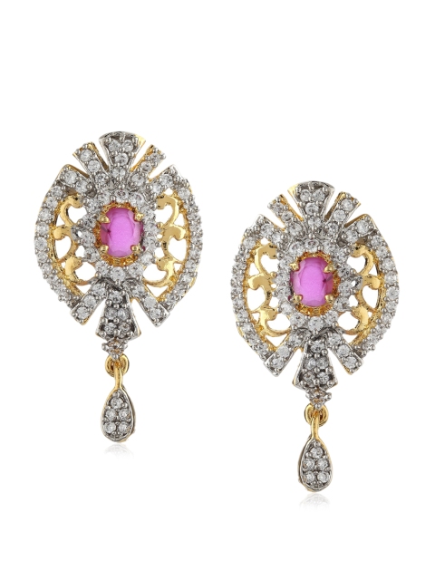 

Estele Pink & White Contemporary Drop Earrings