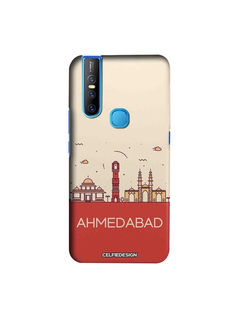 

CelfieDesign Beige & Rust-Red Ahmedabad Skyline Vivo V15 Sustainable Back Cover