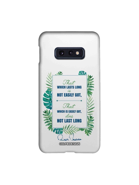 

CelfieDesign White & Green Lasts Long AB Quotes AB Collections Quirky Sustainable Samsung Galaxy S10E Back Cover