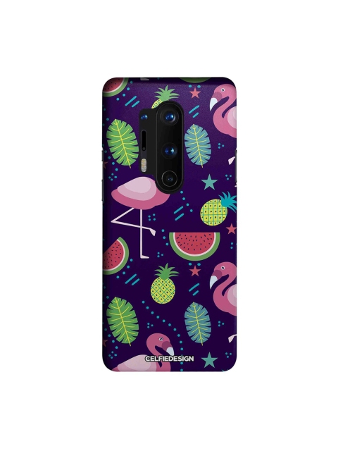 

CelfieDesign Purple, Green & Pink Tropical Printed OnePlus 8 Pro Back Cover