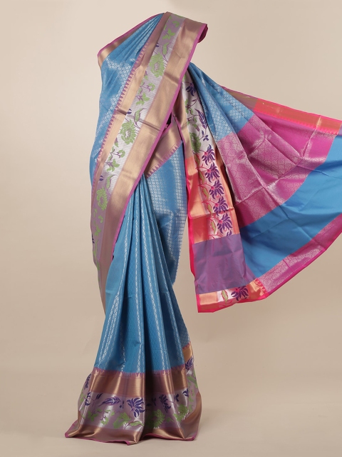 

Pothys Blue & Pink Tissue Woven Design Saree