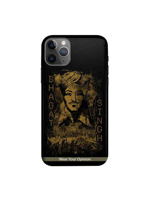 

CelfieDesign Black & Brown Bhagat Singh Series Wear Your Opinion Quirky Sustainable Apple iPhone 11 Pro Mobile Back Cover