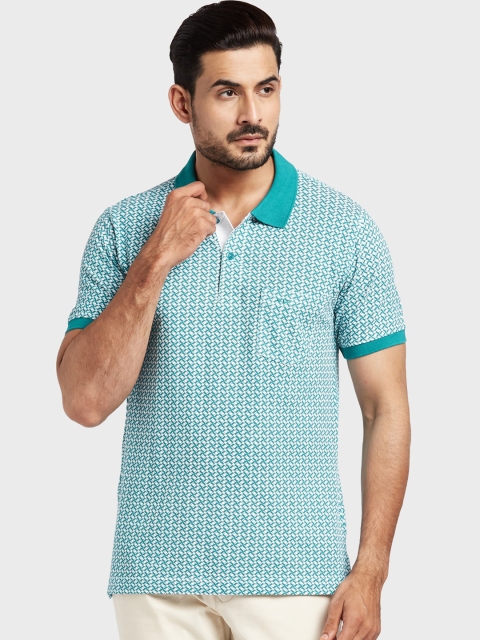 

ColorPlus Men Green Printed Polo Collar T-shirt