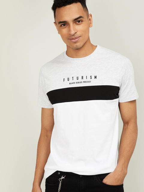 

Bossini Men Grey Melange Printed Round Neck T-shirt