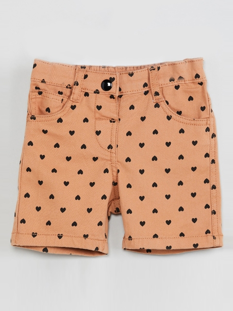 

max Girls Beige Printed Regular Fit Regular Shorts