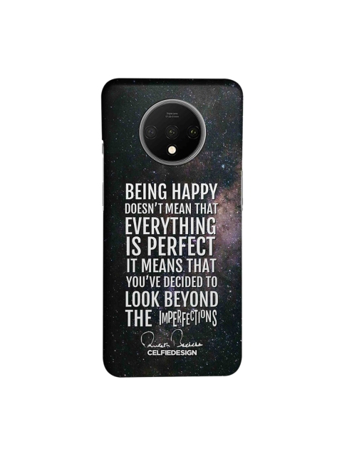 

CelfieDesign Teal Green & White Being Happy AB Quotes Quirky OnePlus 7T Back Cover