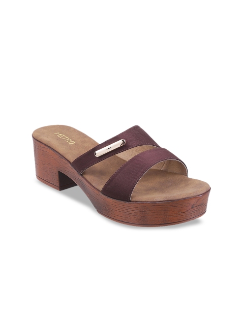 

Metro Women Brown Solid Block Heels