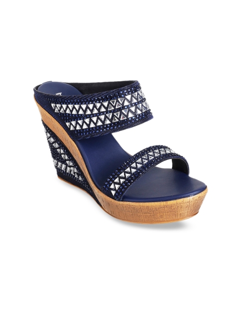 

Metro Women Blue Solid Sandals