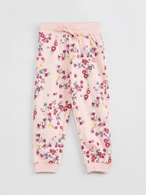 max Girls Pink Regular Fit Printed Joggers