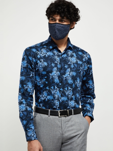 

max Men Blue Slim Fit Printed Casual Shirt