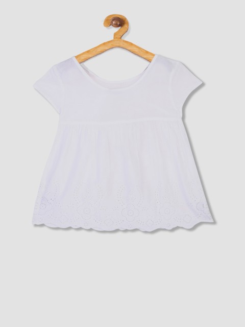 

GAP Girls White Schiffli A-Line Top
