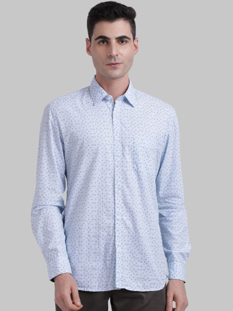 

Parx Men Blue Slim Fit Printed Casual Shirt