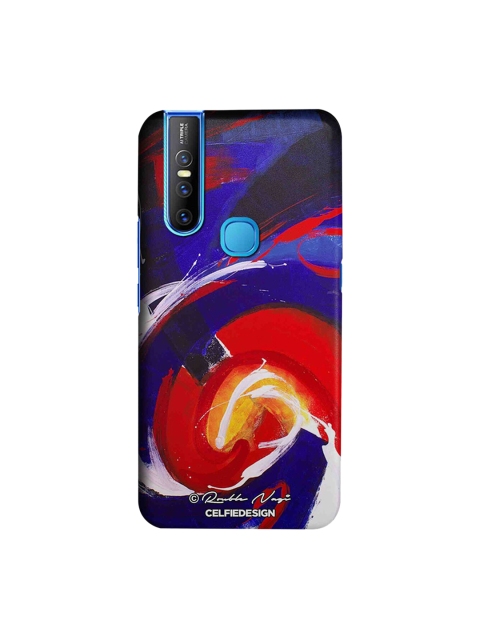 

CelfieDesign Blue Black & Red Abstract Sustainable Waves Vivo V15 Back Cover