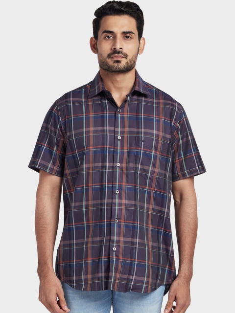 

ColorPlus Men Grey Tailored Fit Checked Casual Shirt