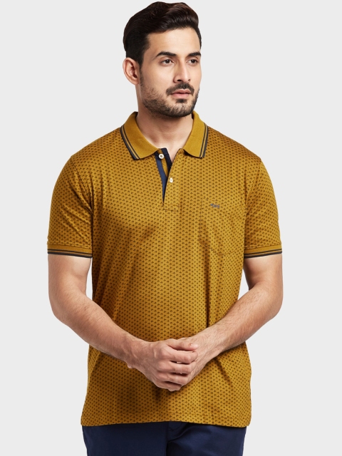 

ColorPlus Men Yellow Printed Polo Collar T-shirt