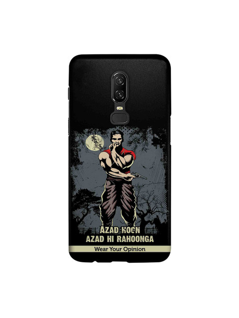 

CelfieDesign Black & Grey Azaad Hoon Wear Your Opinion Quirky Sustainable OnePlus 6 Back Cover