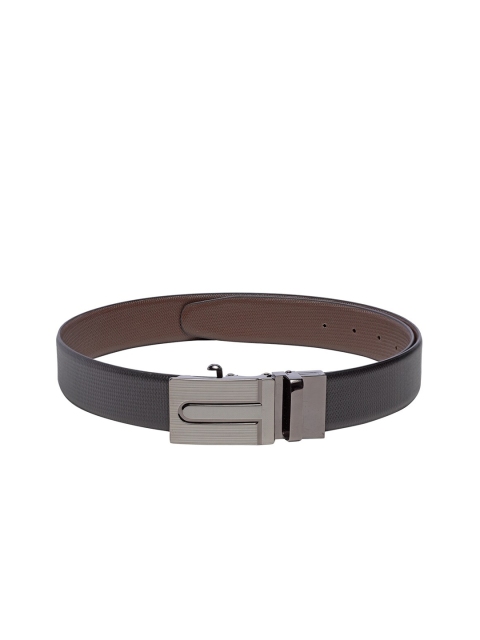 

Teakwood Leathers Men Black & Brown Textured Reversible Leather Belt