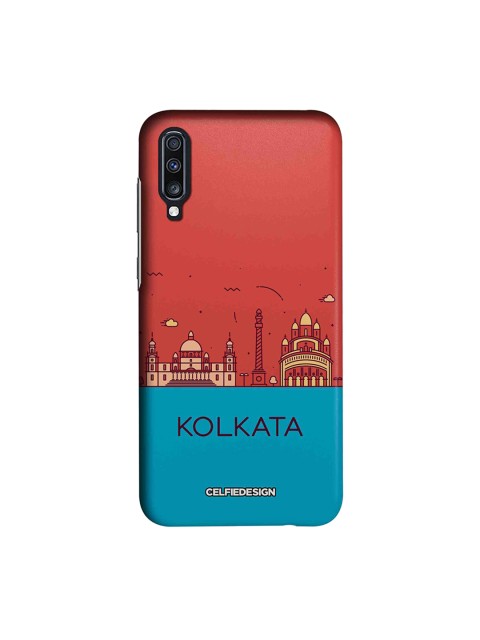 

CelfieDesign Red & Blue Kolkata Skyline Samsung Galaxy A70 Mobile Back Cover