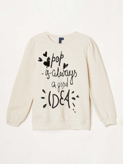 

Fame Forever by Lifestyle Girls Off-White Printed Sweatshirt