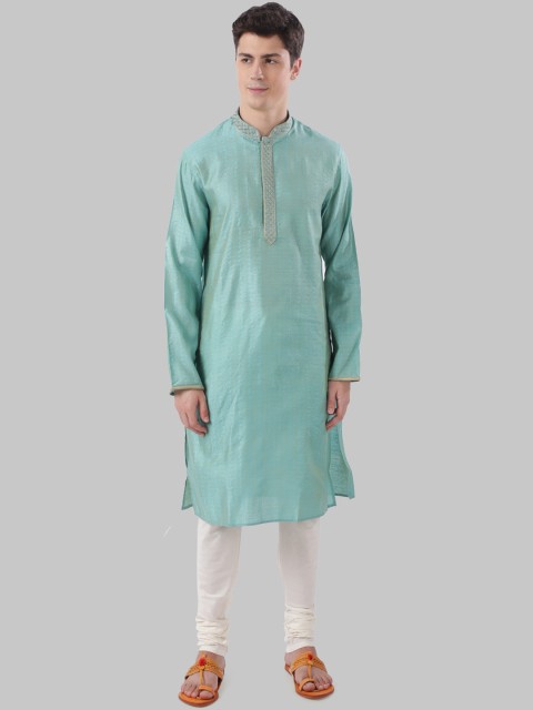 

Ethnix by Raymond Men Blue Woven Design Straight Kurta