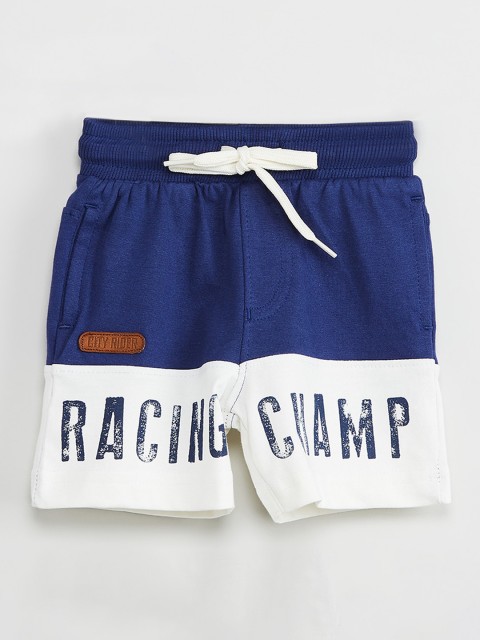 

max Boys Navy Blue Printed Regular Fit Regular Shorts