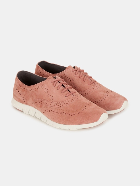 

Cole Haan Women Beige Solid Suede Brogues