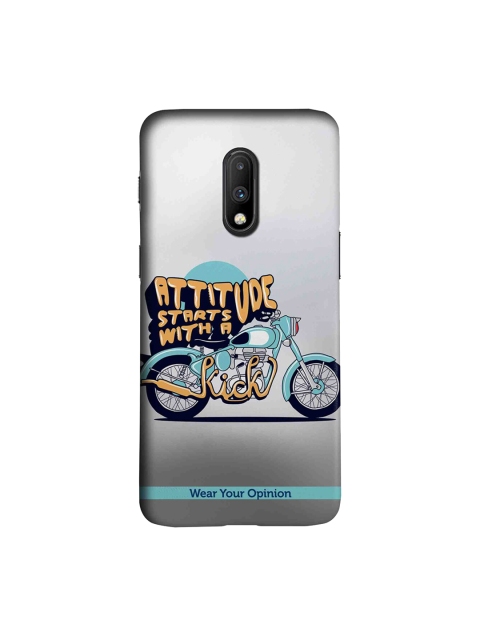 

CelfieDesign Blue & Yellow Attitude With Kick Printed OnePlus 7 Sustainable Back Cover