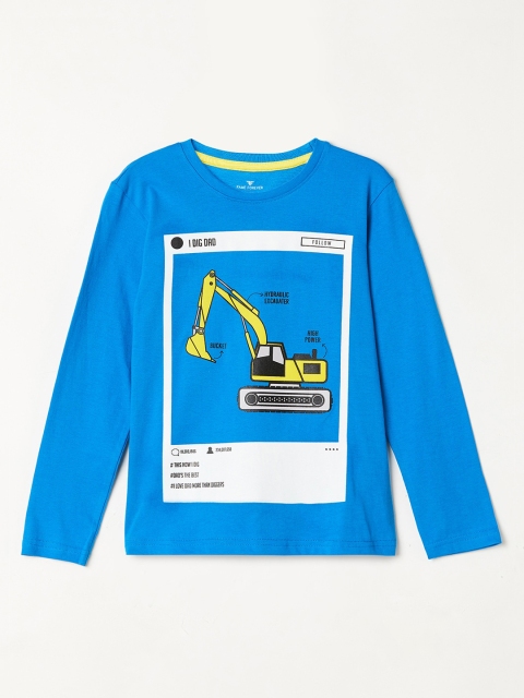 

Fame Forever by Lifestyle Boys Blue Printed Round Neck T-shirt