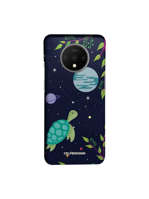 

CelfieDesign Navy Blue & Green Space Turtle Quirky OnePlus 7T Mobile Back Cover
